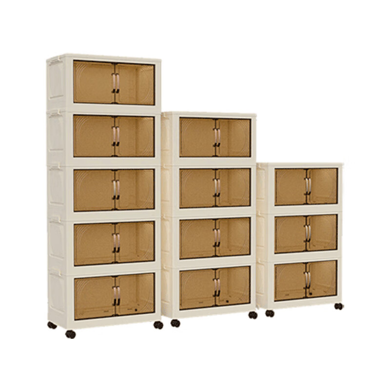 Jingjing Tokyo-made installation-free storage cabinet with wheels, foldable magnetic large-capacity storage cabinet, bedside table, 45cm wide, five layers