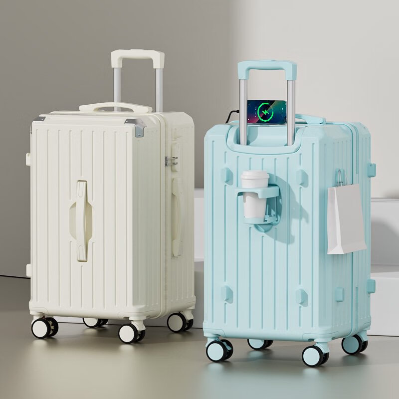 Kangaroo (KANGAROO) multifunctional suitcase men's large capacity 37-open trolley case, good-looking scratch-resistant password box, women's long-distance travel suitcase, noble black 37-open large capacity 26 inches, gold size