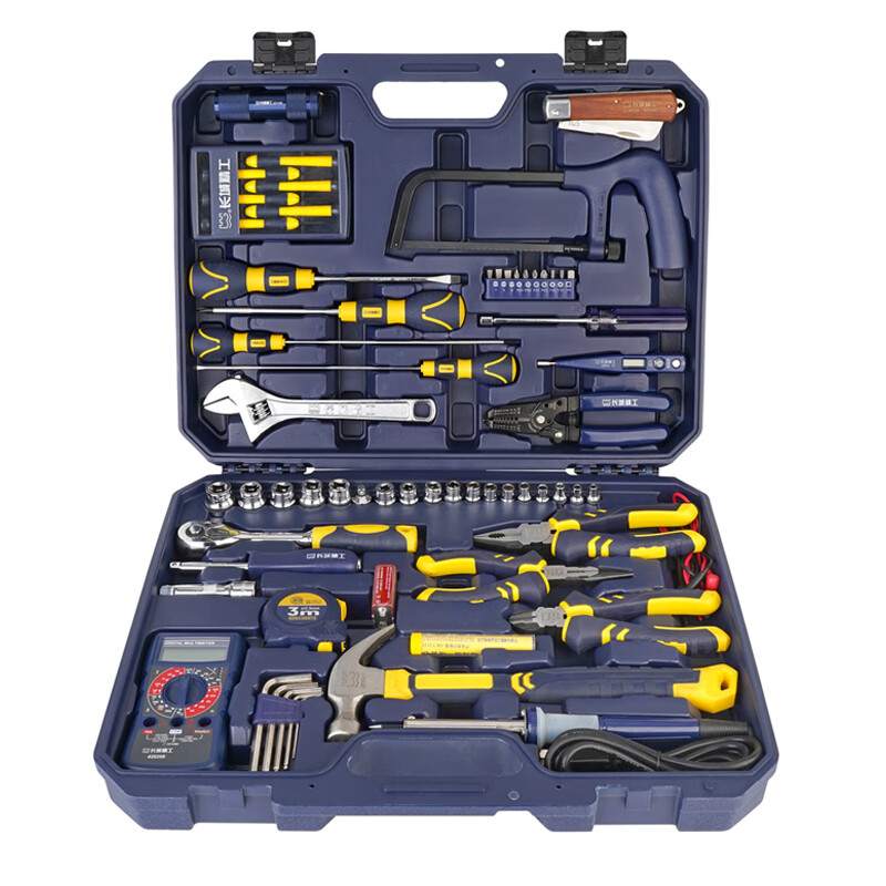Great Wall Electrician Tool Set Telecommunications Combination Tool Home Maintenance Multifunctional Hardware Tool Box 62 Pieces 400062A