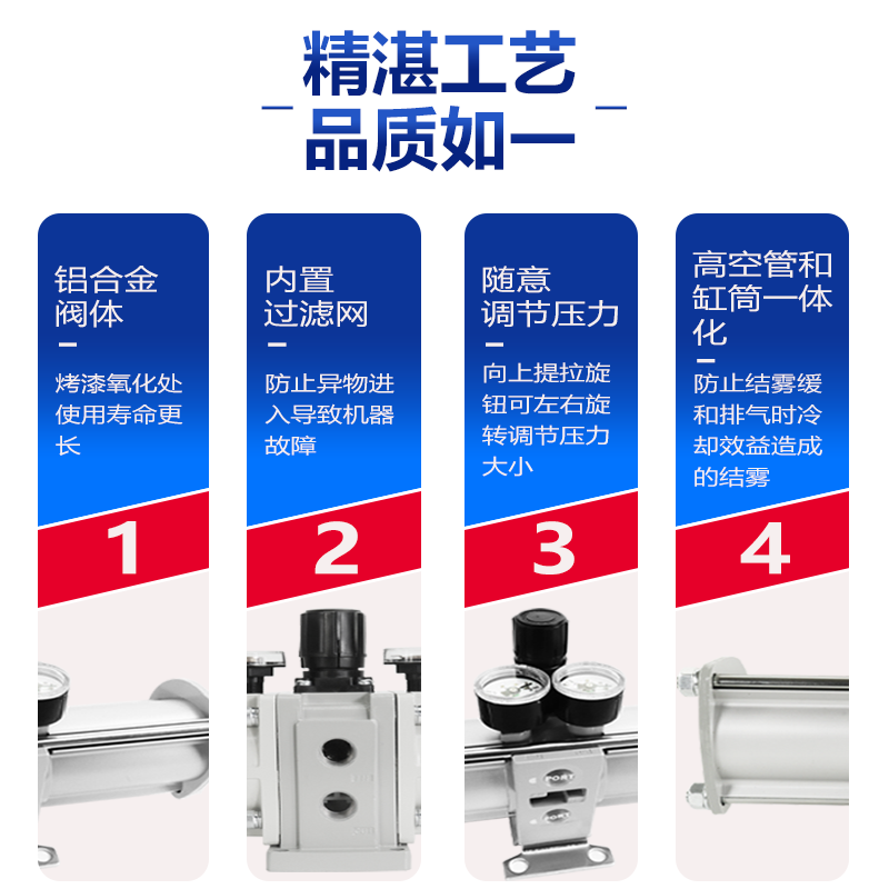 Jiabaoli VBA pneumatic booster valve gas booster pump 10A/20A air compression booster gas tank cylinder 10A-02GN+5L carbon steel gas tank+full set of accessories