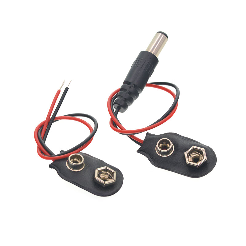 TaoTimeClub 9V battery cap battery buckle 6F22 square carbon battery battery buckle battery cap with wire DC power plug 9V battery buckle wire no specifications