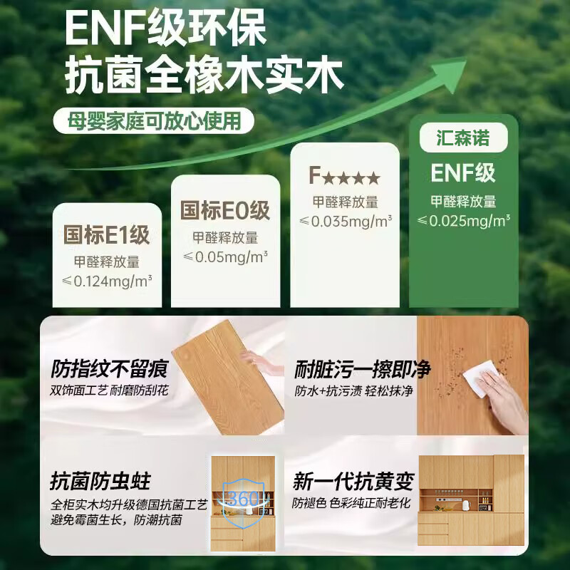 Huisennuo customized all-solid wood sideboard against the wall integrated living room oak multi-functional wine cabinet ENF grade tea cabinet storage cabinet 0.6 meters long two-door sideboard 2.0 meters high - ENF maternal and child grade environmentally friendly antibacterial oak