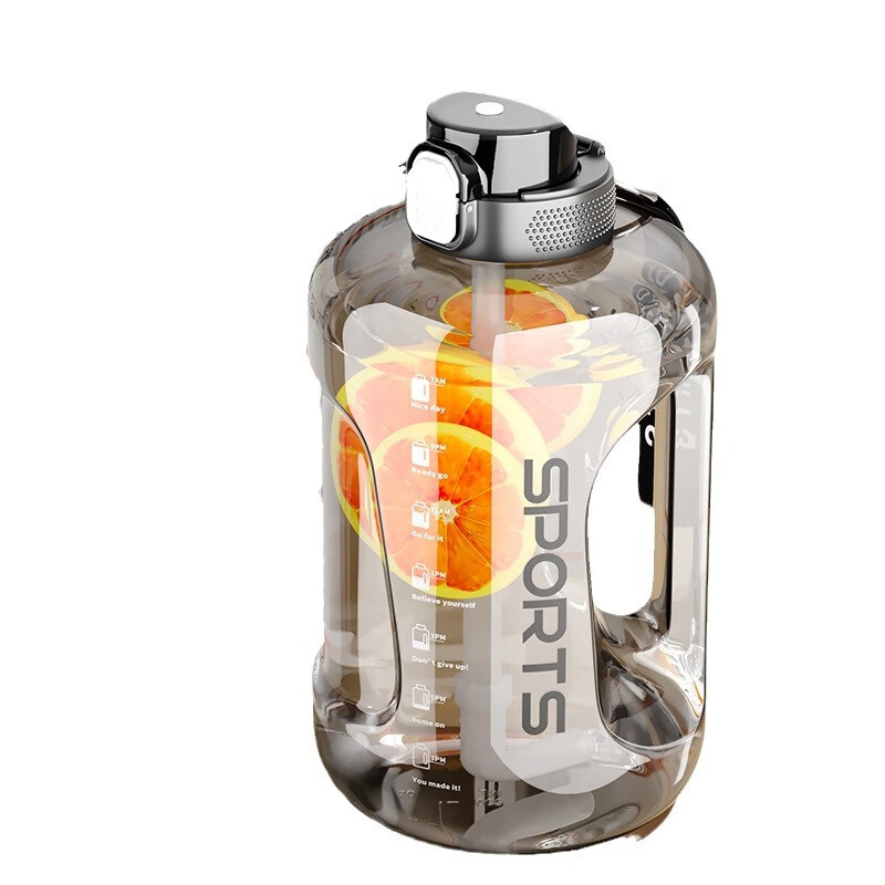 Fat Donglai same style plastic water cup large capacity kettle outdoor portable high temperature resistant ton bucket with handle sports water cup blue food grade PC 3800ML with straw (no specifications