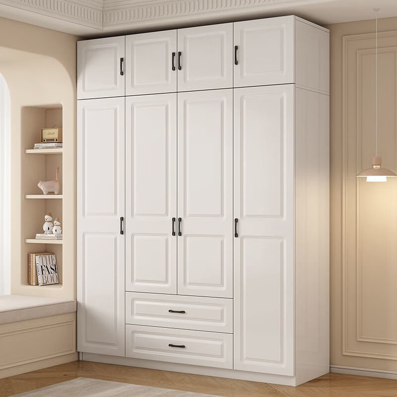 Wen Xinfu Wardrobe Home Bedroom Sturdy and Durable 2024 Rental Room with Drawers European Style Double Door Eco-Friendly Wardrobe 2025 Model Upstairs 50mma Model