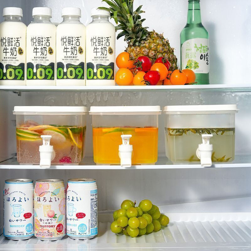 Taixi Pavilion summer ice water cold water bucket cold kettle with faucet and filter refrigerator household large-capacity fruit teapot Coke bucket 1 3L holds about 6 pounds of water