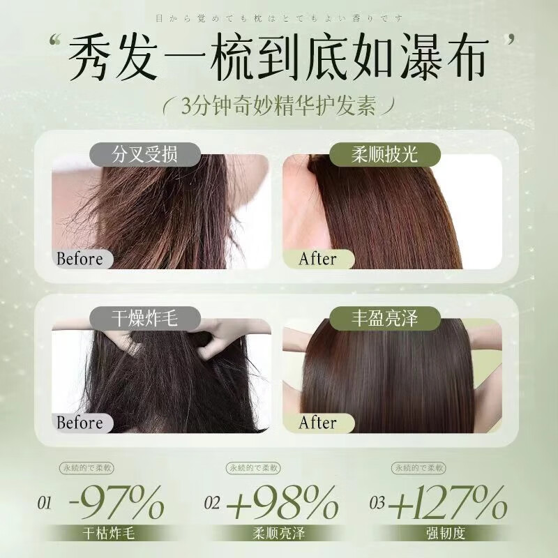 Ailan Gona Jasmine White Tea Conditioner Smooth, anti-frizz, hydrating, repairs, improves the gloss of dry hair mask for men and women, improves frizz, conditioner 1000ml*1