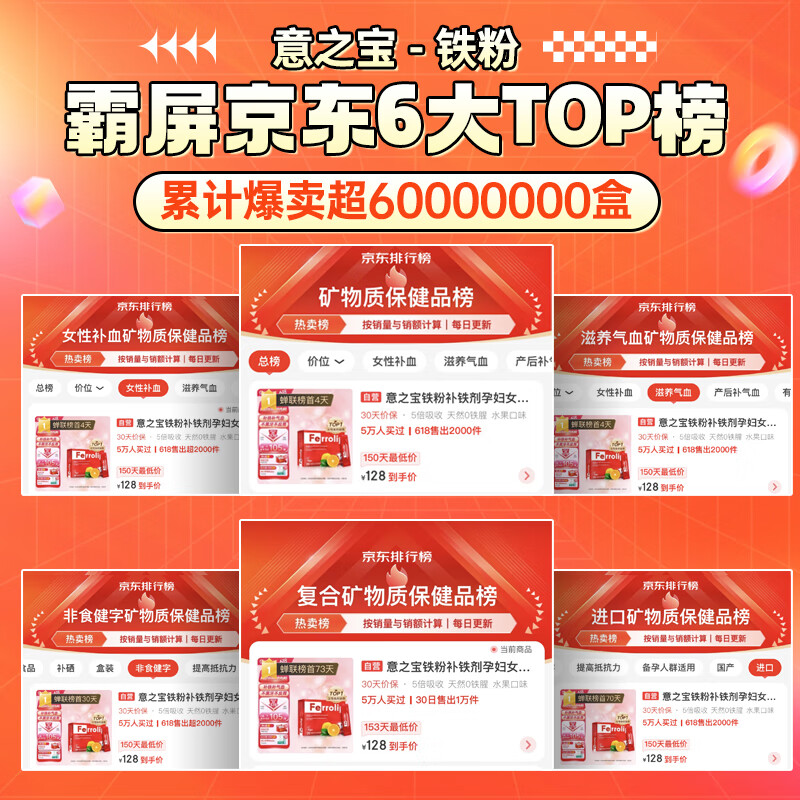 Yizhibao Iron Supplement Powder Anemia Replenishing Qi and Blood Women Pregnant Women Iron Supplement Pregnancy Adults and Children 20 Bags 2 Boxes