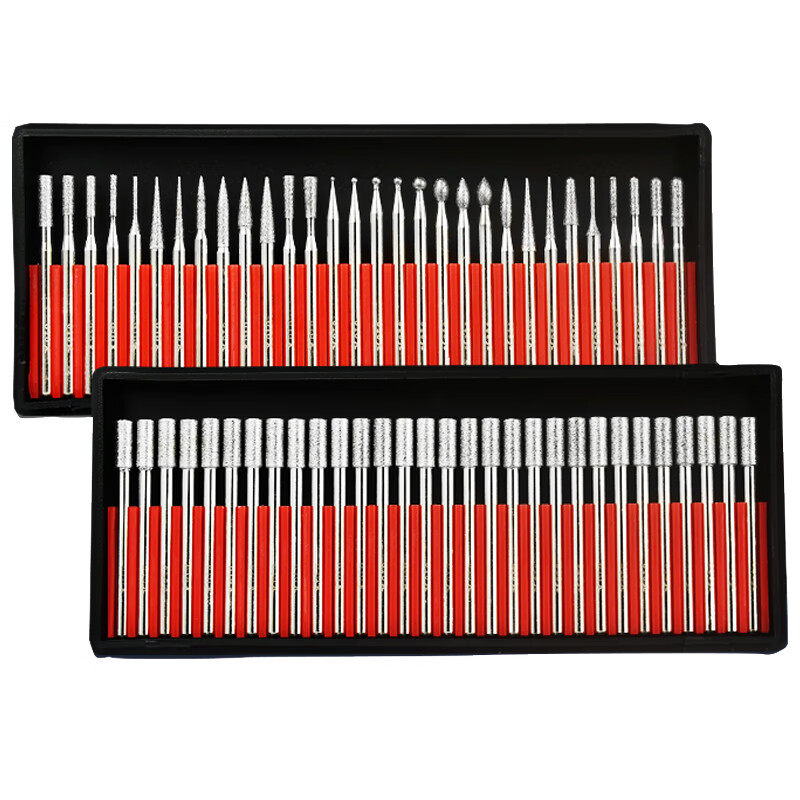 Yue Changsheng diamond grinding head alloy grinding head jade emery grinding head 3MM rod engraving head grinding needle diamond set electric grinder + mixed grinding head box