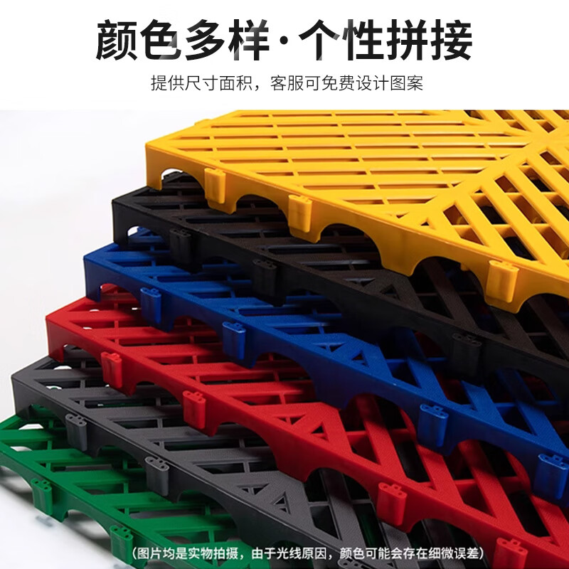 Jushiyi spliced floor grid car wash room floor mat thickened wear-resistant grid high-weight floor drain drainage floor mat drainage mat 1.8cm thick gray sample (1 piece)