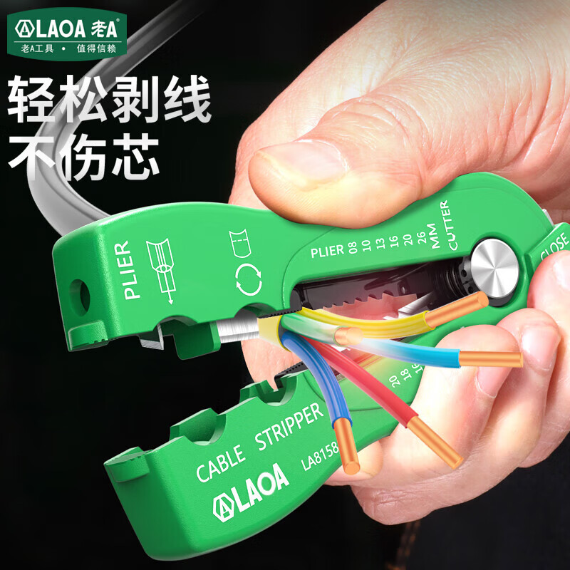 LAOA Electrician Wire Stripper China Taiwan Manual Wire Stripper Multifunctional Palm Wire Stripper Mini Stripper LA815826 Wire Stripper 0.8-2.6mm