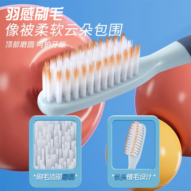Penguin long head children's toothbrush 6-12 years old, special soft bristles for cleaning and protecting gums, cute children's toothbrush for babies aged 6-12 years old, soft bristles, 3 pieces, 3 pieces in hand
