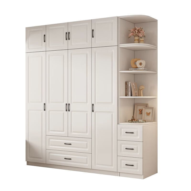Wen Xinfu Wardrobe Home Bedroom Sturdy and Durable 2024 Rental Room with Drawers European Style Double Door Eco-Friendly Wardrobe 2025 Model Upstairs 50mma Model