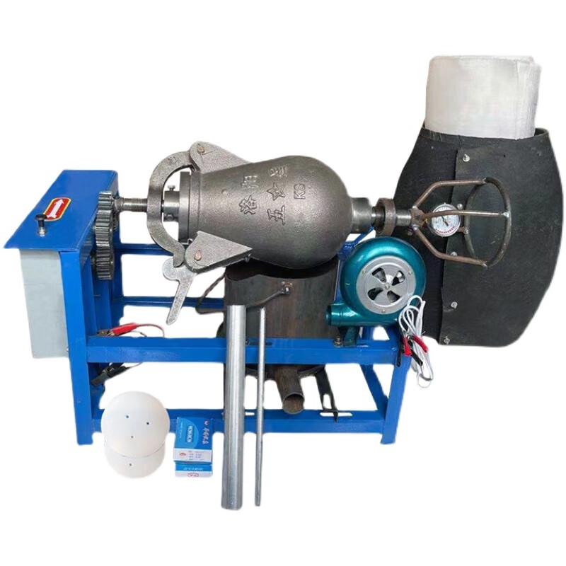 Old-fashioned popcorn machine pot commercial stall traditional fully automatic electric hand-cranked cannon fried chestnut popcorn puffer ten-pound steel pot electric coal-burning complete set