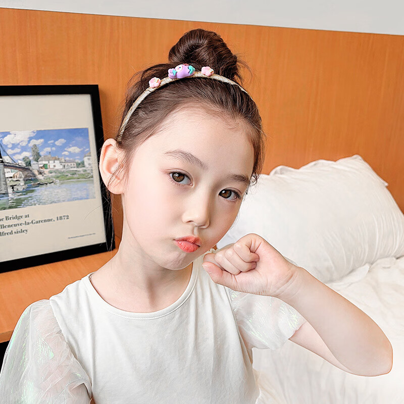 MKING PRETTY children's bangs broken hair artifact hair hoop girls hair accessories anti-slip hairpin head hoop does not strangle the little girl's head Christmas gift