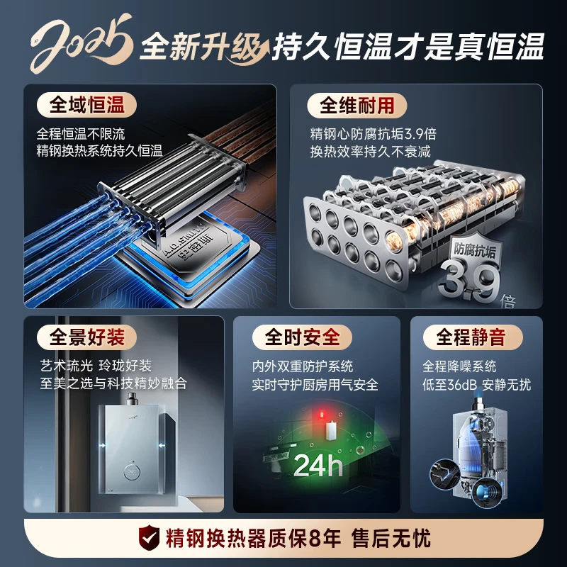 A.O.SMITH Garnet small stainless steel TCS5 13-liter gas water heater, safety protection, long-lasting constant temperature and large water volume, natural gas household, trade-in