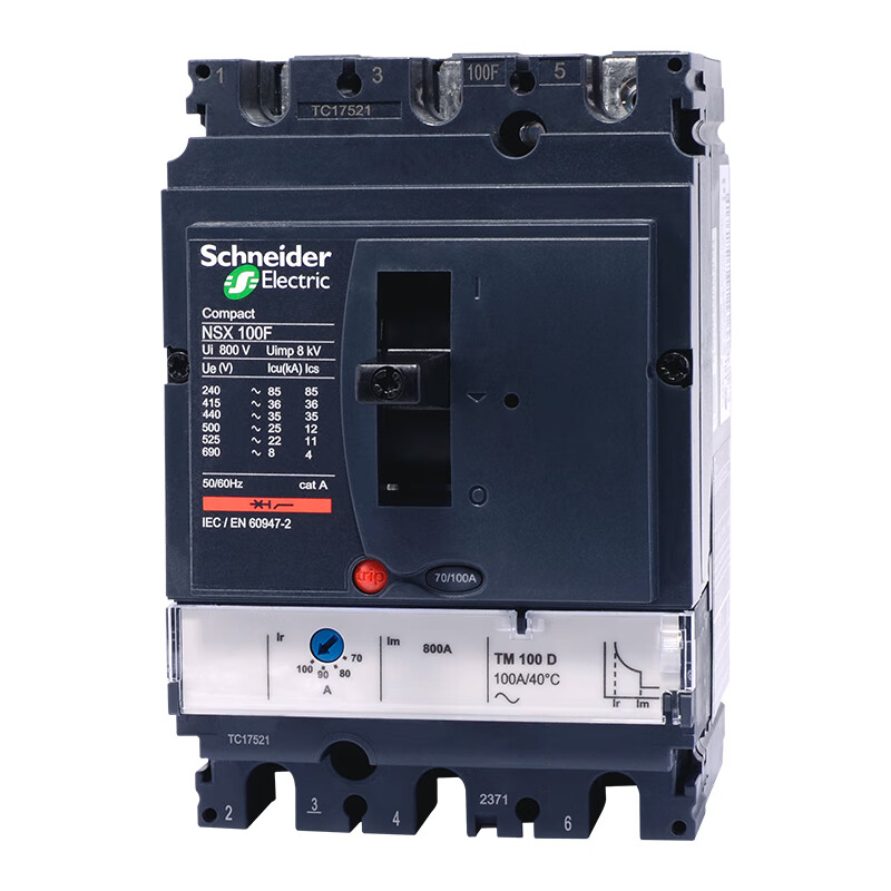 Schneider molded case circuit breaker NSX630N400N250N160N 630A schneider air switch NSX400 MIC2.3 400A electronic N 50KA x 3P