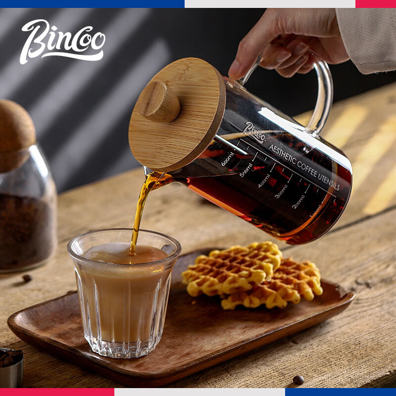 Bincoo coffee hand brewing pot household coffee filter set glass milk foaming coffee French press pot