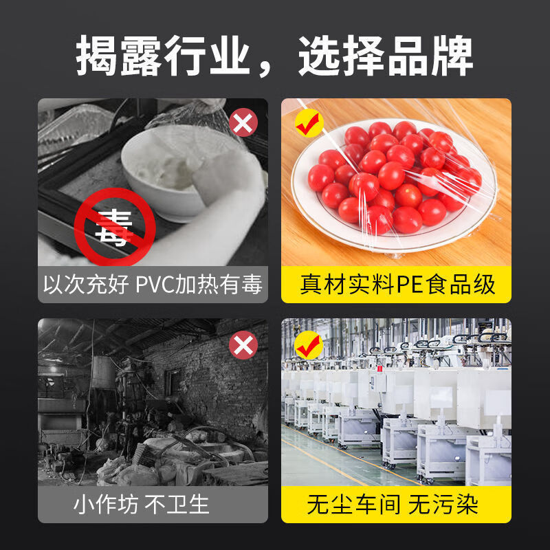 Hanshi Liujia cling film can be heated in a microwave oven, food-grade large rolls, fresh-keeping, transparent large rolls, high-temperature-resistant PE film, tearable, heatable (preservation/body shaping) 25CM/450g