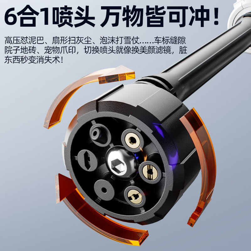 OLED car wash high-pressure water gun household wireless lithium-ion car wash machine high-power portable car brush pump car wash artifact car wash machine + car wash set 10-cell battery