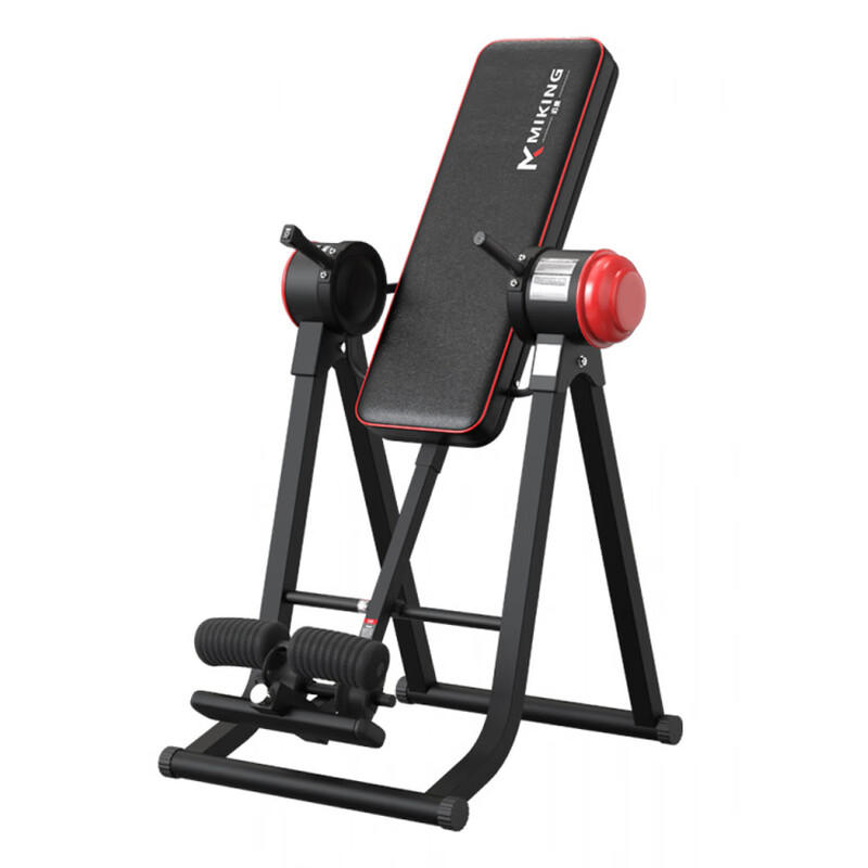 MIKING electric inversion machine, multi-functional home fitness stretcher, inversion machine, electric inversion machine, red and black, one button - with power-off protection
