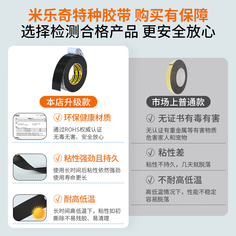 High-density eva sponge strip single-sided self-adhesive sealing strip door seam sealing strip shock-absorbing pad anti-collision anti-slip caulking anti-shock buffer pad fire-retardant patch foam foam board rubber pad black sponge tape conventional / flame retardant 30 mm wide * 2 meters long * 10 mm thick
