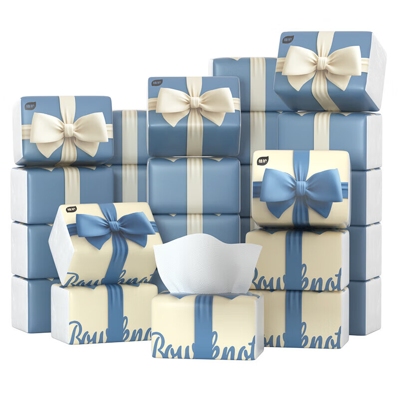 Plant protection bow paper 4 layers 400 sheets * 20 large pack full box household air cushion tissue baby napkin facial napkin toilet paper