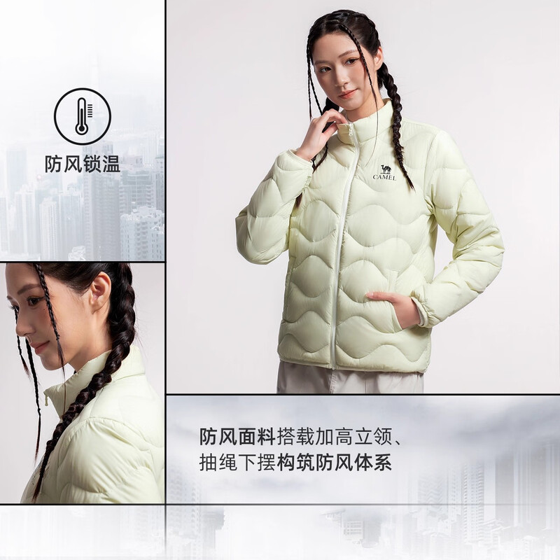 Camel Women's Down Jacket 2025 Autumn and Winter New Men's and Women's Lightweight High Puff Warm Windproof Antistatic Jacket