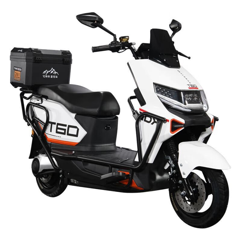 New brand new black riding men's electric motorcycle lithium battery 72v takeaway electric car high-speed electric motorcycle Meituan electricity rental black 70 code + bumper tail box + smart APP naked bike without battery + Bluetooth audio + instrument navigation