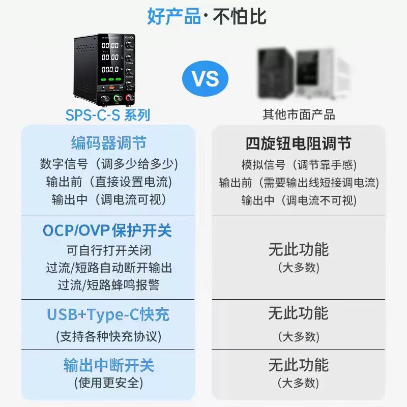 Huaiman adjustable DC power supply 30V60V notebook repair experiment stable voltage and current power supply meter R-SPS6010 (60V10A)