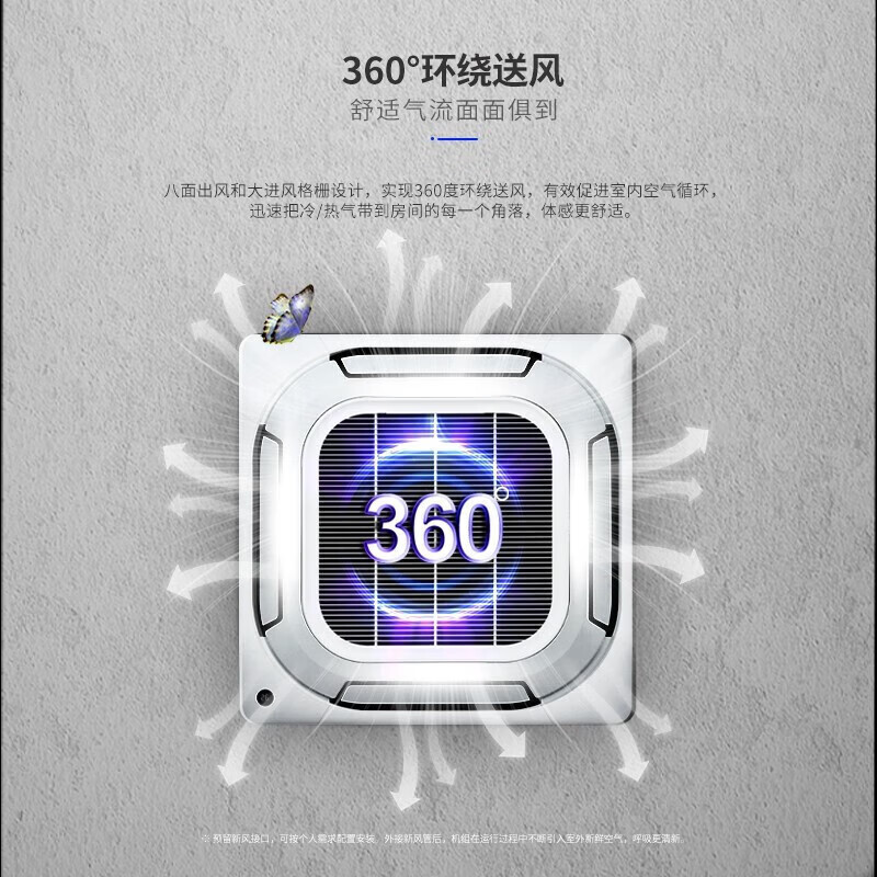 Chigo central air-conditioning ceiling unit large 3 HP/5 HP 6P air conditioner one-level frequency conversion embedded ceiling ceiling type cooling and heating living room office factory commercial use large 3 HP one-level frequency conversion ceiling unit 220V