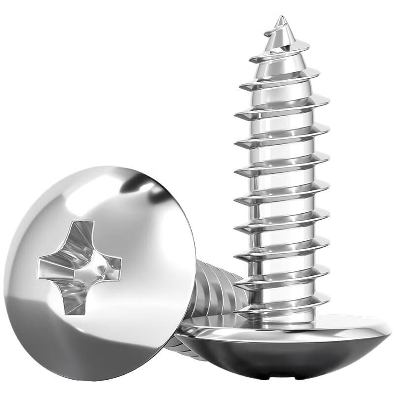 Tianzhuo Hardware 304 stainless steel cross large flat head self-tapping screws mushroom head wood screws flat head umbrella head round head M4.2*32-80 pcs 304