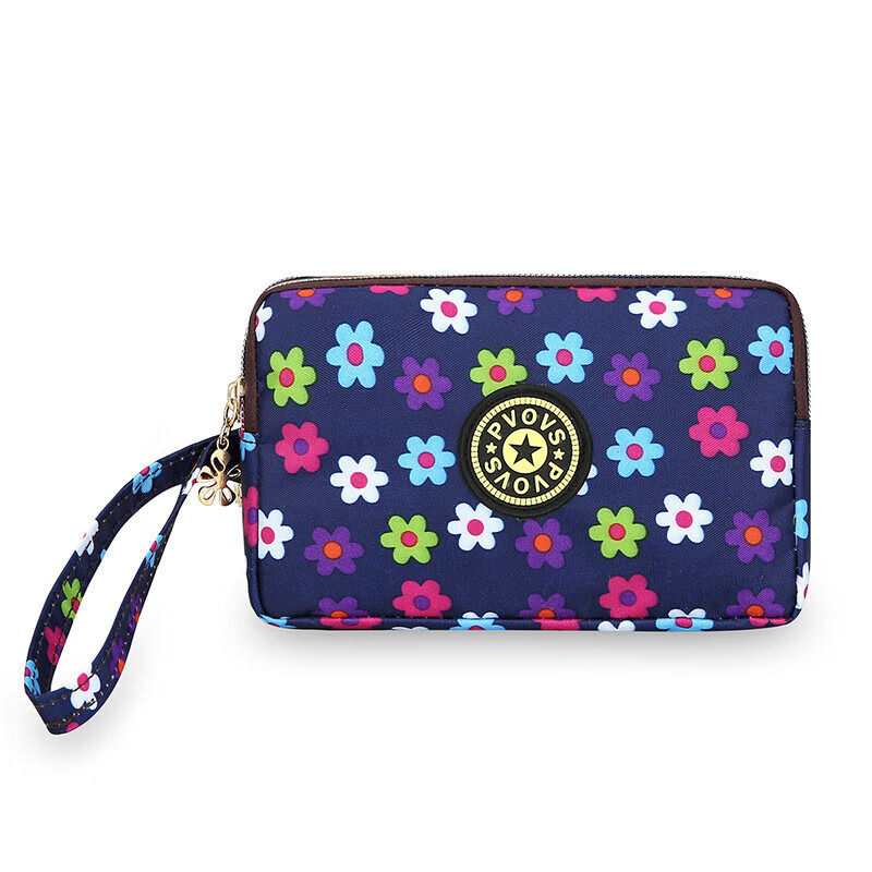 PSVORT cross-border fashion zipper long wallet key bag hand-wrapped fabric coin purse mobile phone bag manufacturer Y5516 black no specifications