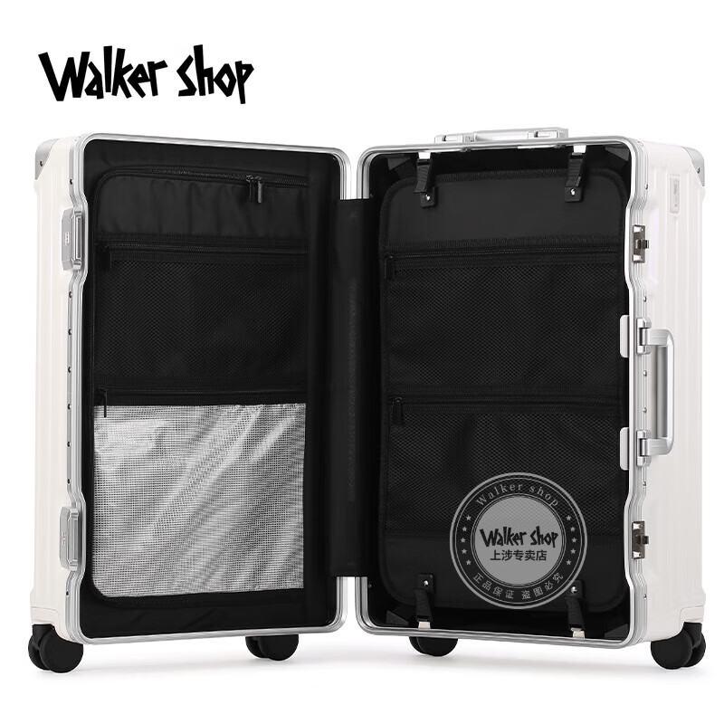 Walker Shop luggage 37-open large-capacity aluminum frame trolley case women's thickened multi-functional suitcase 30 inches 32 business cases men's silver 32 inches