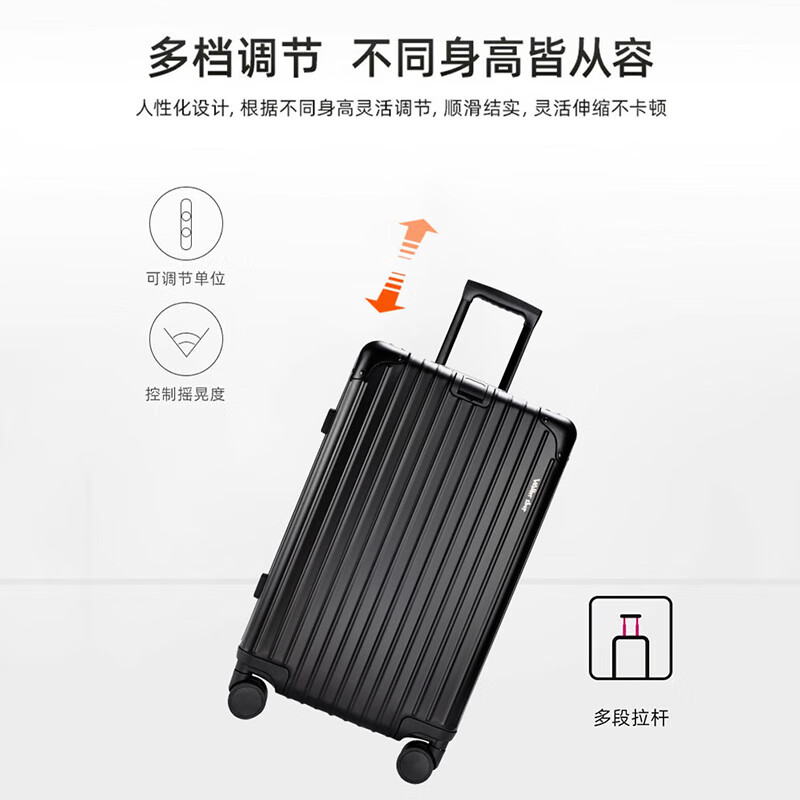 Walker Shop suitcase 7 series all-aluminum magnesium alloy large capacity fashionable suitcase universal wheel trolley case gun gray light-sensitive technology metal series 7 series aluminum magnesium alloy 32 inches 37-open large capacity box