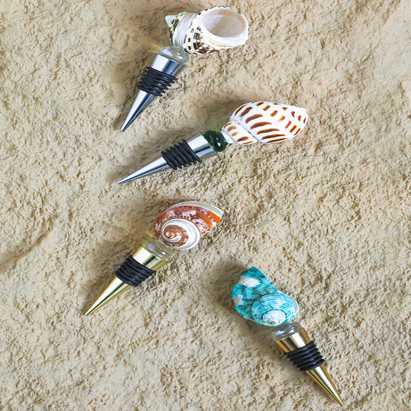 Erxu French home creative conch champagne red wine bottle stopper natural shell wine sealed bottle cap companion gift conch bottle stopper-green A gold