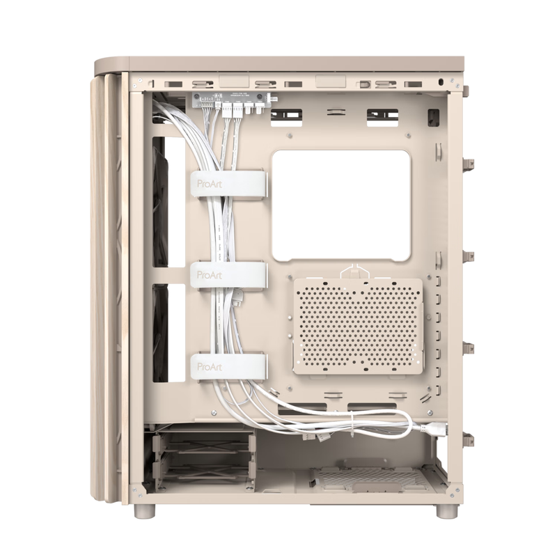 95% new ASUS ProArt PA401 oatmeal white wood art iron rhyme version chassis, strong heat dissipation/wooden front air grille/tool-free disassembly/power button lock