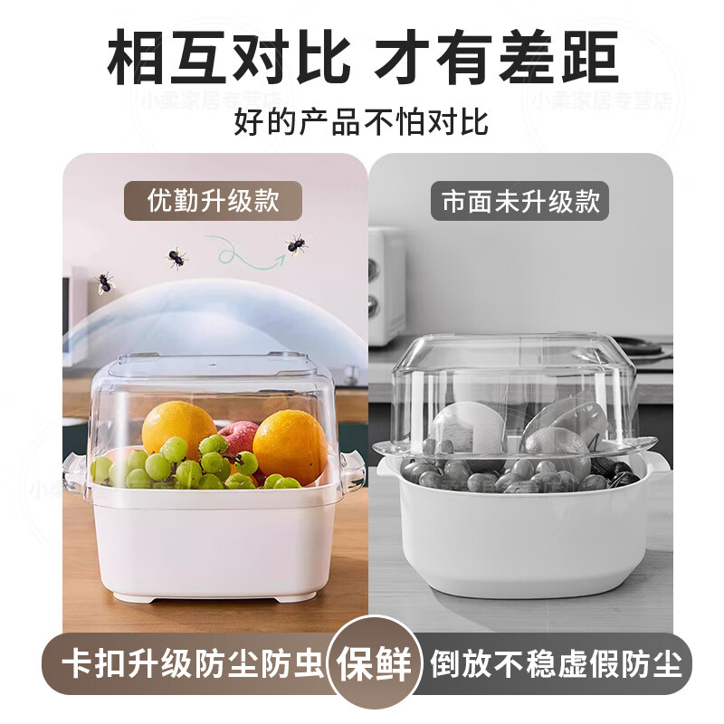 WCZ German double-layer sink drain basket eight-piece set multi-functional kitchen home new fruit plate living room washing vegetables 6-piece set mint green large + medium + small