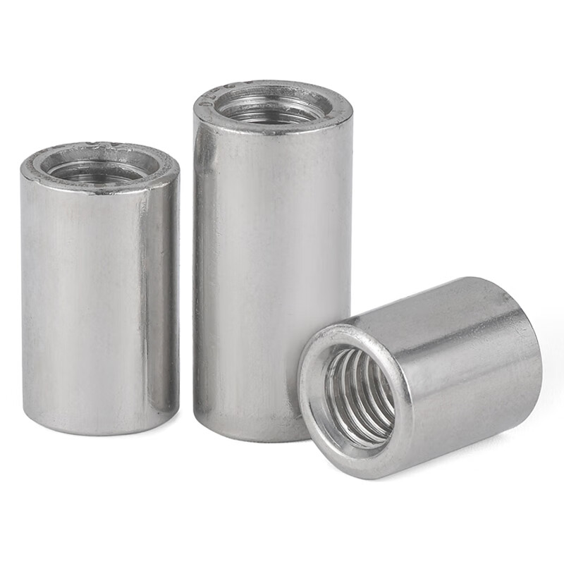 Jinggong extended nut 304 stainless steel cylinder thickening and height welding internal thread round nut column m4m5m6m8m10 M8*50* 12 (2 pieces)