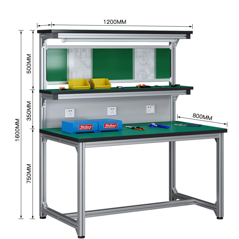 Kegan diy aluminum alloy anti-static workbench aluminum profile operating table computer table workshop factory assembly line assembly table repair table can be customized including accessories 1200*800*1600