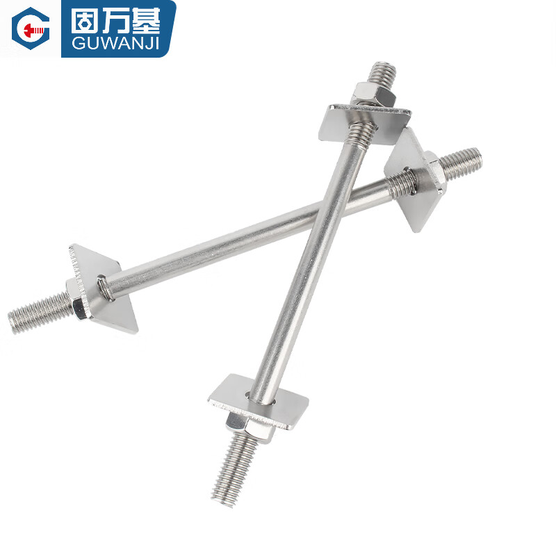 Guwanji 304 stainless steel wall screws extended double-headed bolts through screw rod two ends screw nut flat washer M3-M16 M8*200 (1 set)