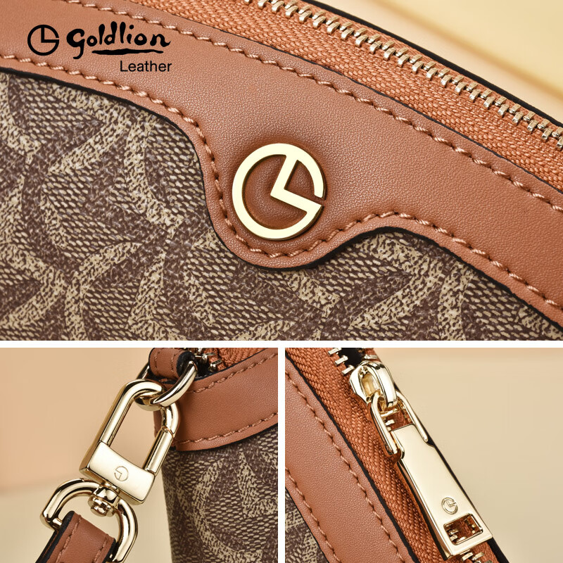 GOLDLION G+ Goldlion Clutch Women's 2025 New Model Can Hold Mobile Phone Keys Large Capacity Temperament High-End Ladies Clutch Brown