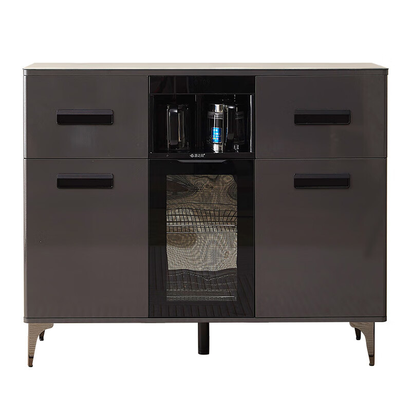 Tea bar machine cabinet integrated cabinet 2025 new multi-functional fully automatic smart tea cabinet with refrigerator refrigeration gray hot and cold type three doors with refrigerator refrigeration 1200*400*980