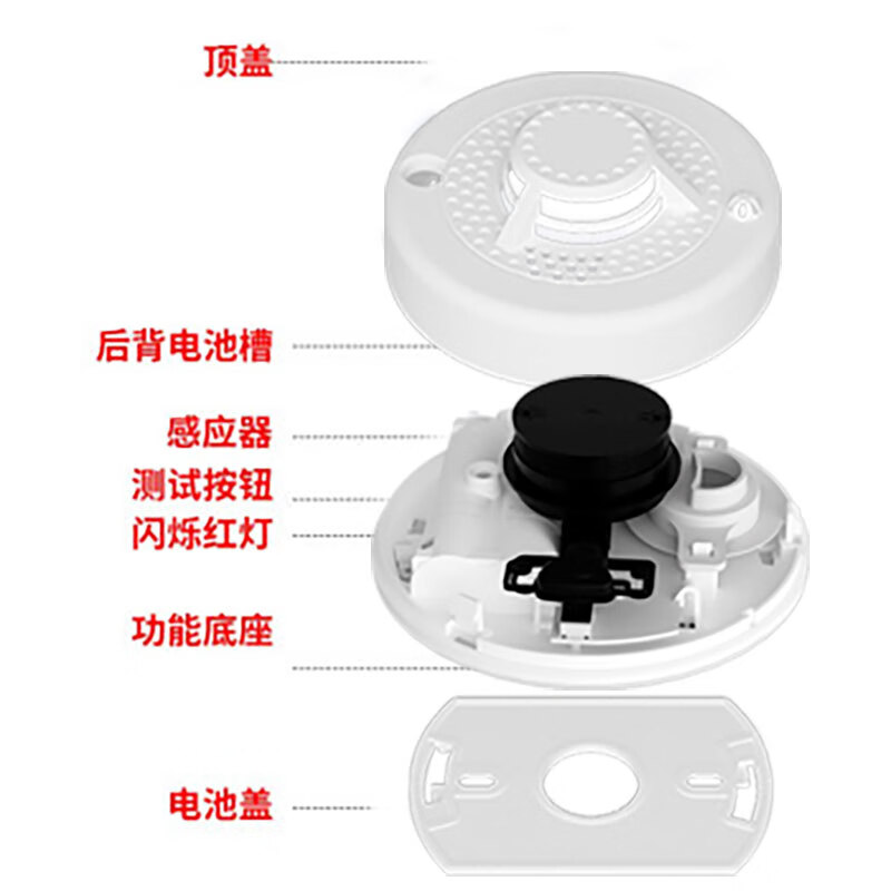 Gangqi YJ-116 Battery Model National Standard 3C Certified Smoke Alarm Wireless Fire Special Smoke Alarm Commercial Household Independent Fire Detection Sensor Smoke Detector