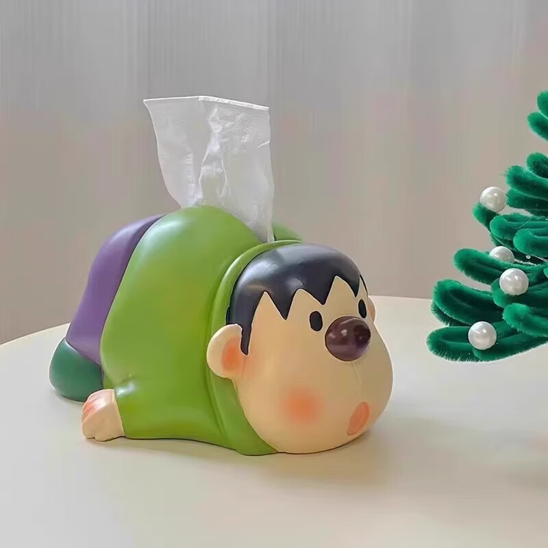Fat Tiger Tissue Box Ornament Creative Crayon Shin-chan Decoration Living Room Coffee Table Dining Table Light Luxurious Cartoon Tissue Box Fat Tiger Super Cute Tissue Box