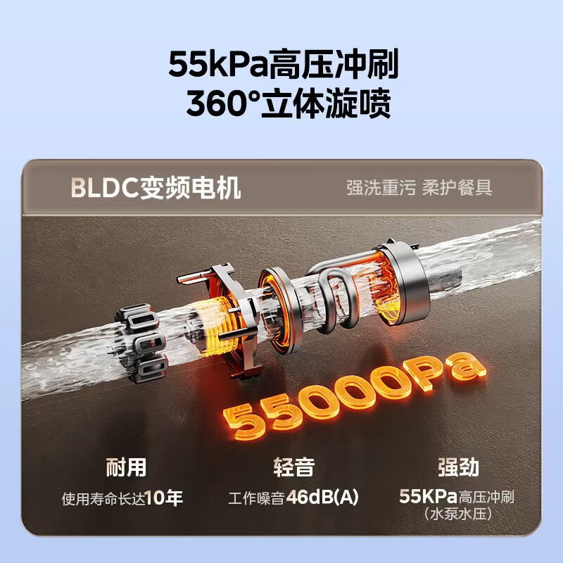 Hualing Magic Machine Vie8 Max produced by Midea, 15 sets of dishwashers under the stove, 55kPa water pressure, one-touch washing and drying, first-class water efficiency, 105 hot air drying, same style as in stores