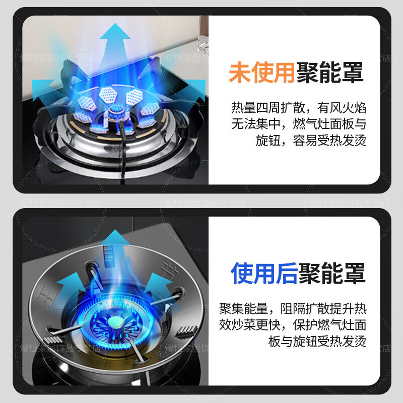 WCZ German high-end gas stove anti-slip bracket holding fire cover energy-saving windproof cover universal gas stove stove windshield home fire focus windproof cover flagship five-claw universal (1 piece)