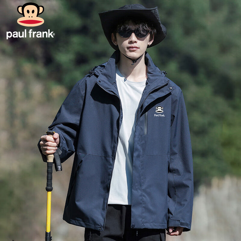 Paul Frank Jacket Men's Outdoor Work Jacket Men's Spring and Autumn Windproof Jacket Men's Mountaineering Men's Wear Dark Blue XL
