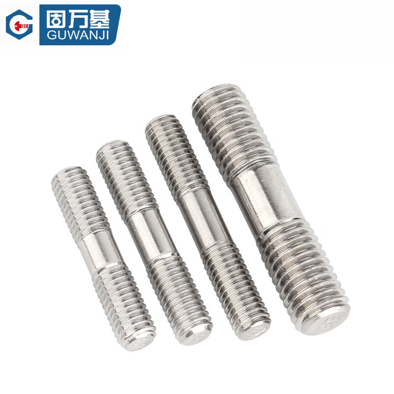 Guwanji 304 stainless steel double-head screw rod two-head tooth bolt with wire connection stud rod M3M4M5-M24 M4*110 10 pieces