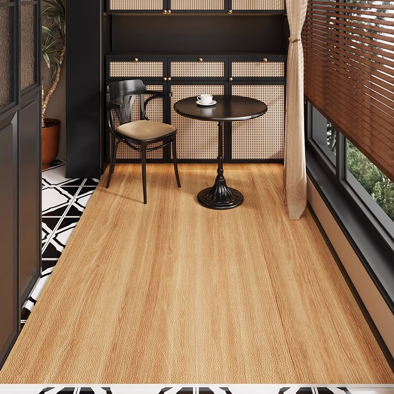 Yunhao fabric imitation wood grain balcony special floor mat waterproof sunscreen mat pvc wipeable no-wash household non-slip leisure area carpet N cherry wood A 120*160CM environmentally friendly formaldehyde-free