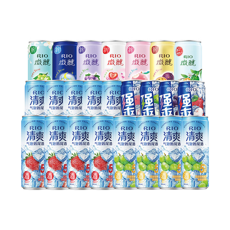 RIO pre-mixed drinks, cocktails, wines, fruit wines, strong 8 degrees refreshing 5 degrees tipsy 3 degrees 330ml*24 cans